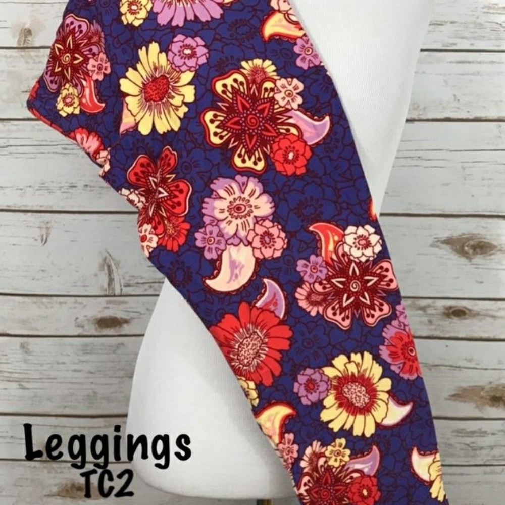 LulaRoe TC2 Floral Gorgeous Leggings Fits Size 18+